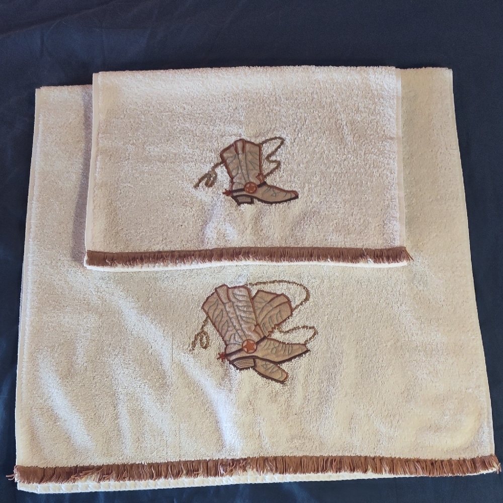Embroidered Cowboy Bath Towel Set